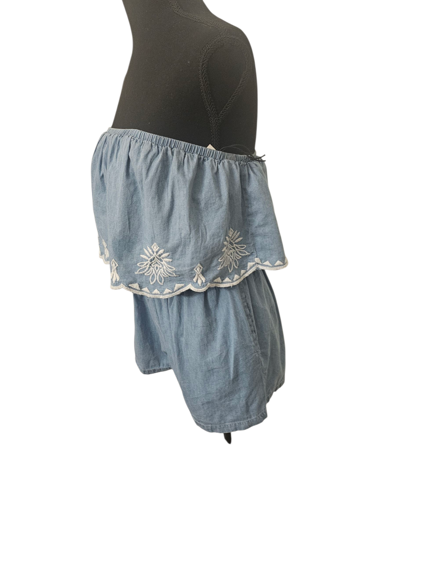 TUBE TOP JEAN ROMPER
